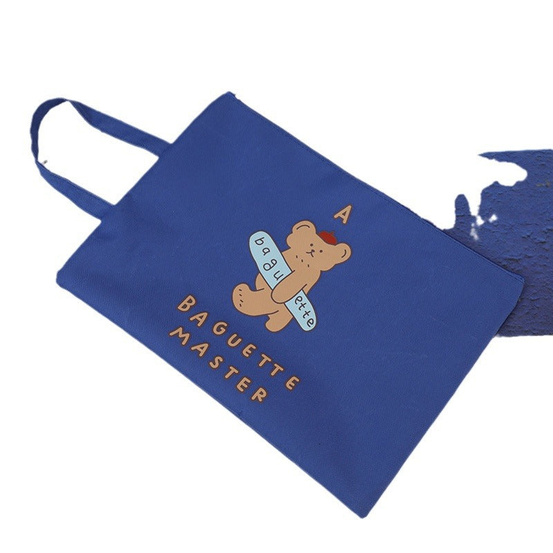 Wholesale Student test paper bag subject classification file bag canvas cute cartoon A4 zipper bag Office data storage bag